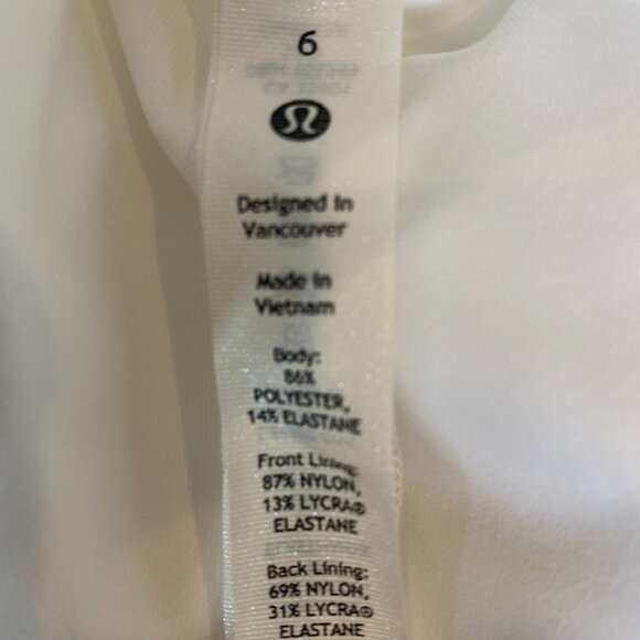 Lululemon Court Rival Skirt Sz 6 White Tennis Activewear #238R - Picture 11 of 12